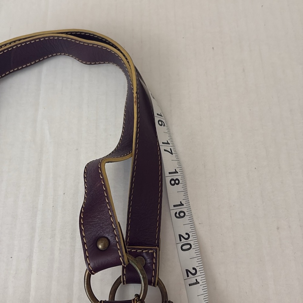 Fossil Vintage purple/plum leather bag with attached key, - Picture 12 of 14